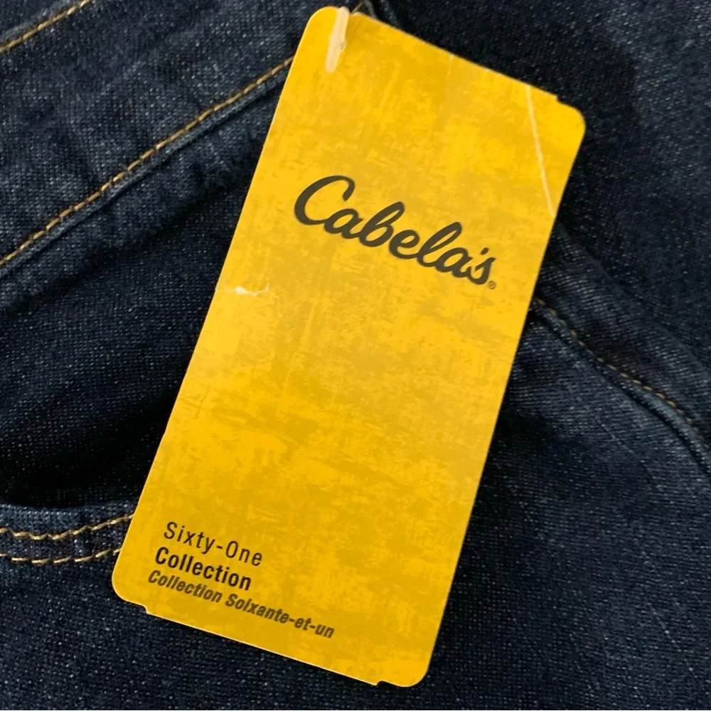 Cabela's Flannel Lined Dark Indigo Wash Long Bootcut Jeans